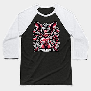 Valentine's Day Devon Rex Cat Baseball T-Shirt